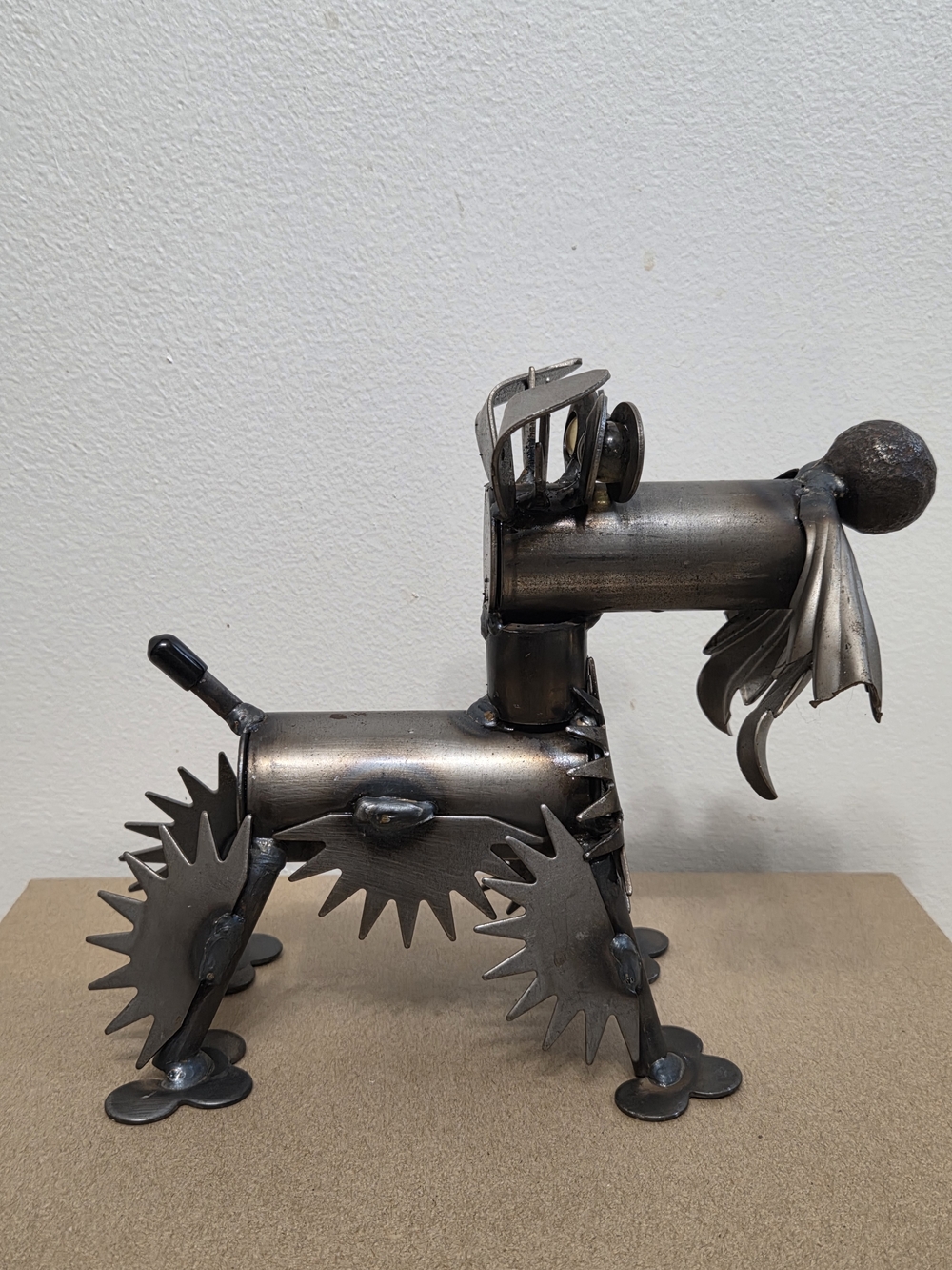 Yard Birds Metal Dog Sculpture - Industrial Silver Home Accent - Picture 4 of 10